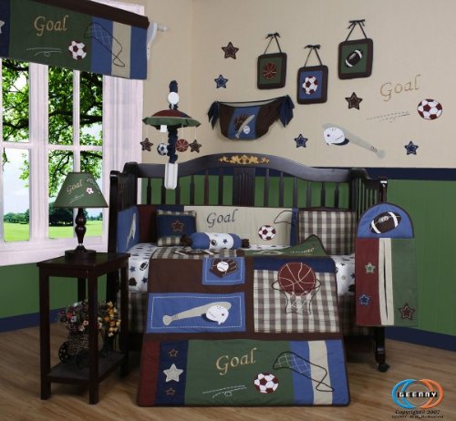 Boutique Classic Sports Nursery 13 Piece Crib Bedding Set